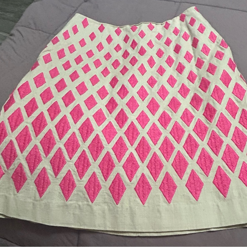 Boden Pink and Beige Diamond A-Line Skirt - Picture 2 of 5